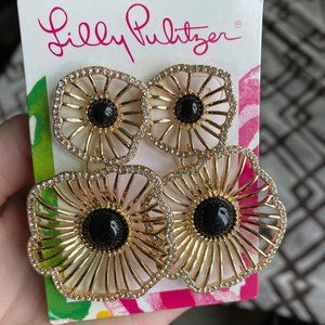 Lilly Pulitzer NWT Show Stopper Earrings Gold